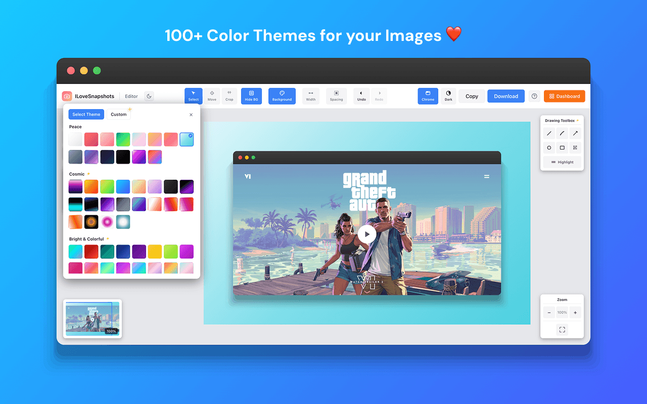 Professional Screenshot Capture with Color Themes